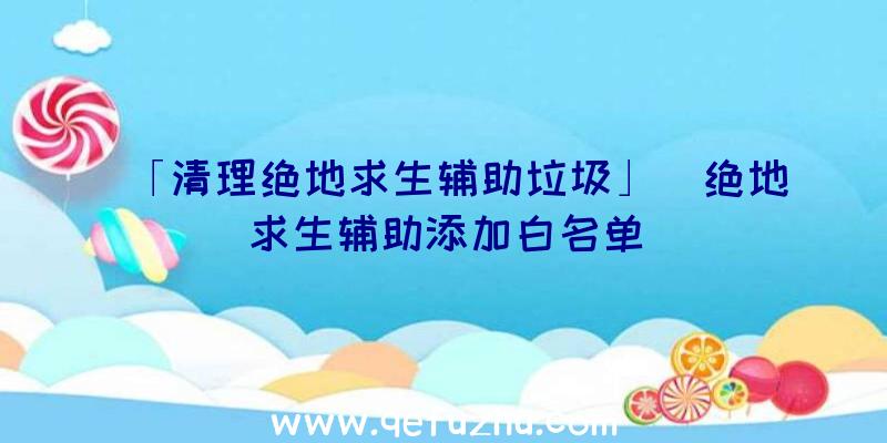 「清理绝地求生辅助垃圾」|绝地求生辅助添加白名单